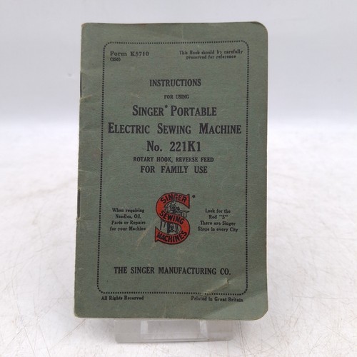 Instruction manual for - instruction, singer